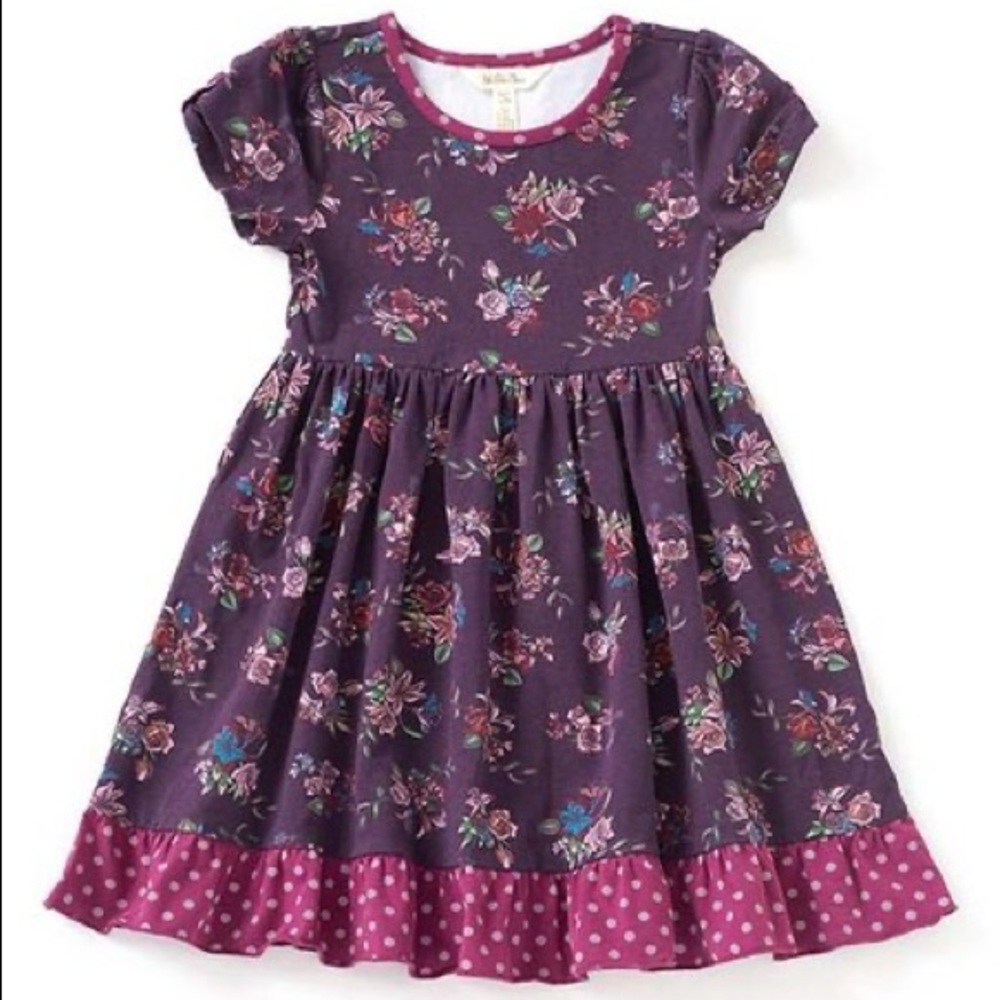 Matilda Jane Purple Floral World of Wonder A-Line Dress Size 8